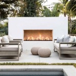 Contemporary Outdoor Wood Fireplace