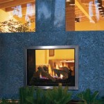 Double Sided Inside Outside Gas Fireplace