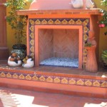 Mexican Tile Outdoor Fireplace